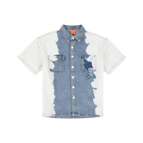 TSMLXLT Светло-синий деним Унисекс Рубашки