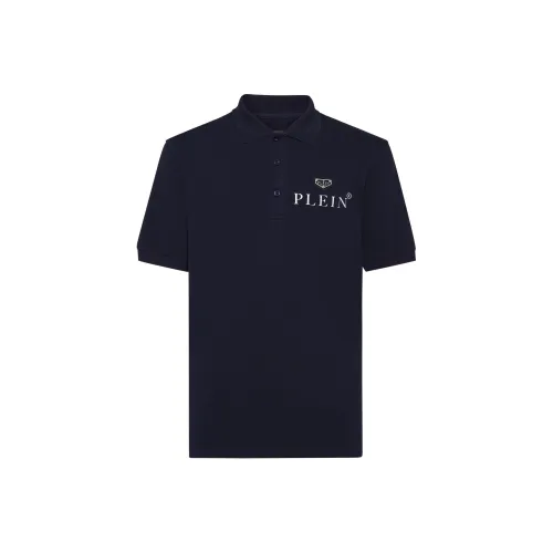 PHILIPP PLEIN Темно-синий Мужская рубашка polo