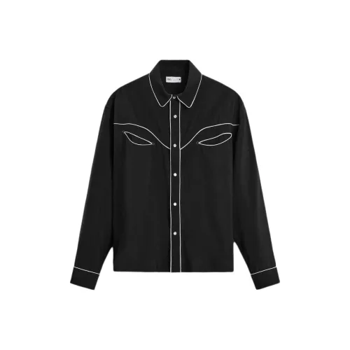 ZARA Мужские черные рубашки