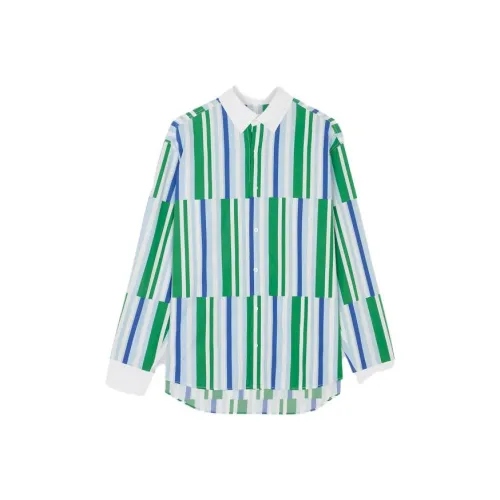 Maison Kitsune Зеленые Мужские Рубашки
