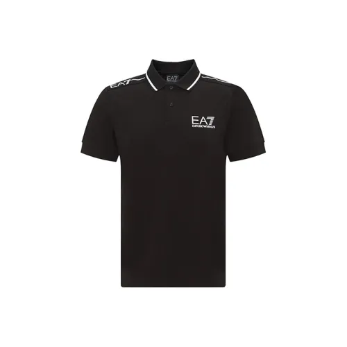 EMPORIO ARMANI EA7 Черная мужская поло рубашка