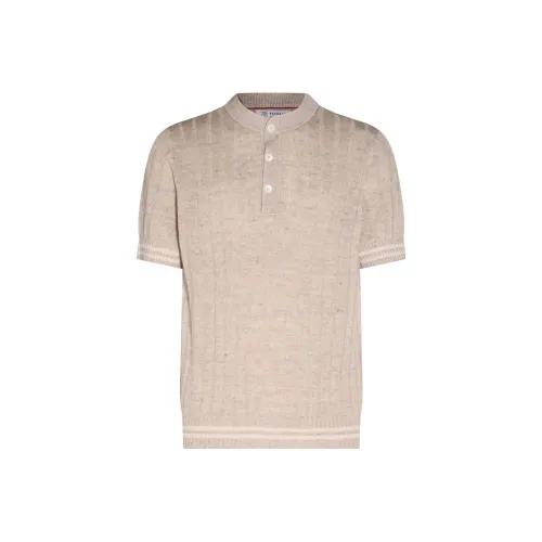 BRUNELLO CUCINELLI Light Coffee Men's Polo