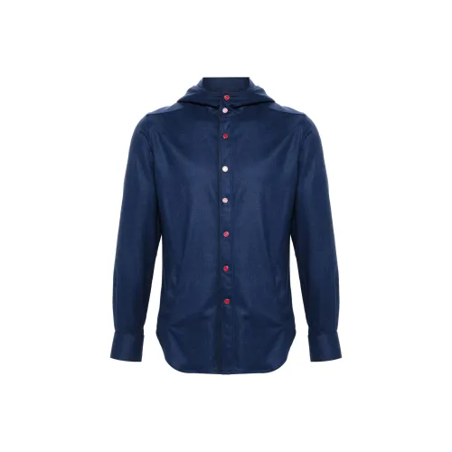 KITON Мужские рубашки морского синего цвета