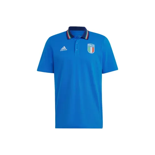 Adidas Italy Синий Мужское Поло