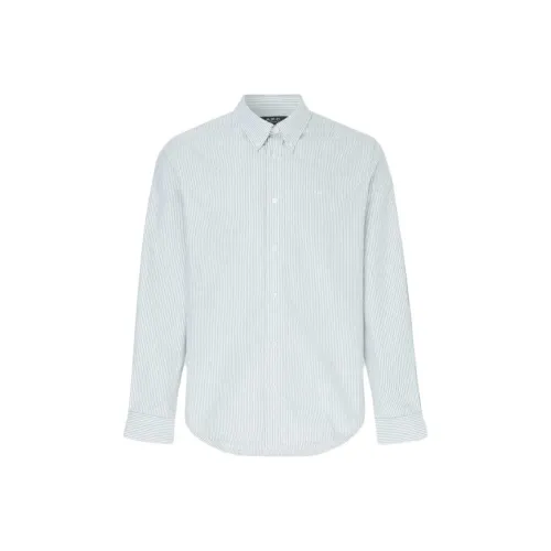 A.P.C Зеленые Мужские Рубашки