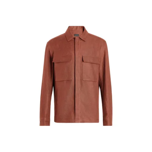 Ermenegildo Zegna Коньяк Мужские Рубашки