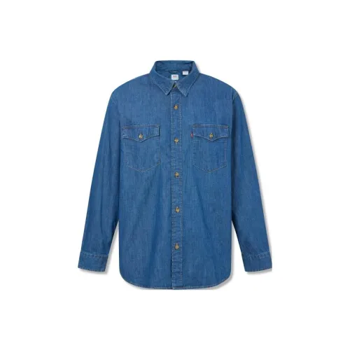 Levis Blue Men's Shirts Левис Синие Мужские Рубашки