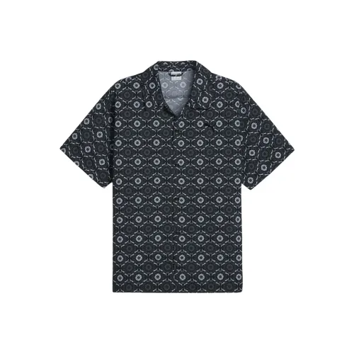 PUMA SS24 NEW PREP AOP Ткани вязаные Рубашка Мужская Черная