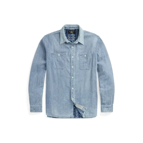 Double RL Индиго Мужские Рубашки