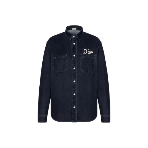 DIOR Quarterly New Products Синий Мужской Рубашки