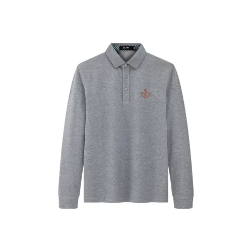 SEPTWOLVES Серый Мужская Рубашка Поло