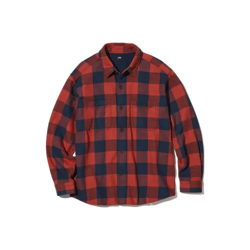 UNIQLO Оранжево-красные унисекс рубашки