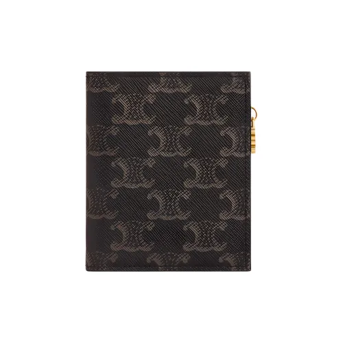 CELINE Triomphe Холст Картхолдер Женский Коричневый