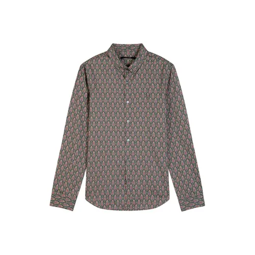 DAVID NAMAN Фиолетово-желтые Мужские Рубашки