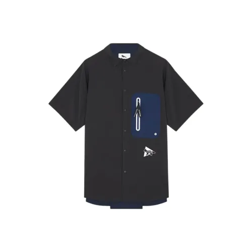 Maison Kitsune Maison Kitsune x AND WANDER Синий Серый Унисекс Рубашки