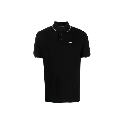 EMPORIO ARMANI Поло Мужское Обсидиан Черный