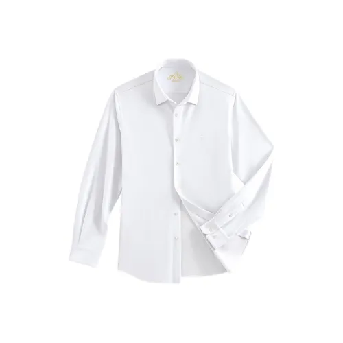 OUDING Pearl White Men's Shirts OUDING Жемчужно-белые Мужские Рубашки