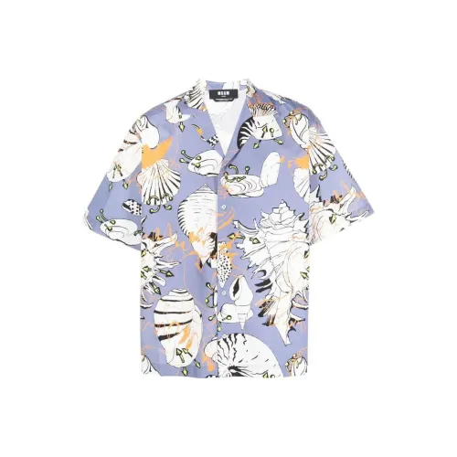 MSGM Мужские рубашки синего цвета