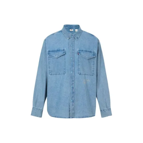 Levis Blue Men's Shirts Левис Синие Мужские Рубашки