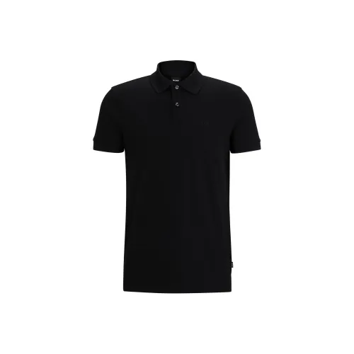 Hugo Boss Хлопок Пике Джерси Поло с логотипом Детали Поло Мужской Черный
