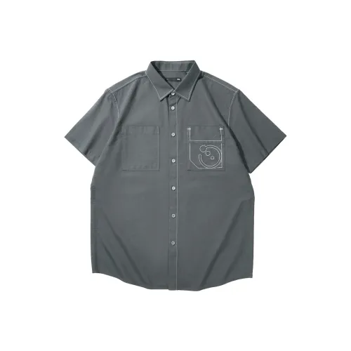 HLA Oxford Отложной воротник 100% хлопок Короткий рукав Рубашка Мода Рубашка Мужская