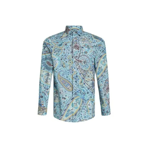 ETRO Мужские Синие Рубашки