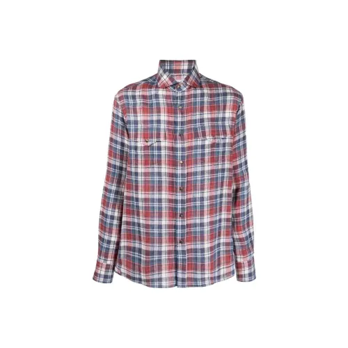 BRUNELLO CUCINELLI SS23 Рубашка Мужская Кирпично-красная