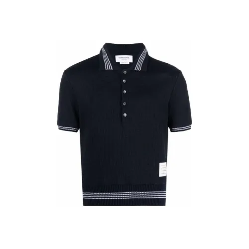 THOM BROWNE Мужская черная поло