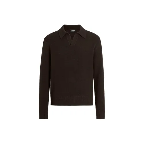 Ermenegildo Zegna Мужская рубашка поло коричневого цвета