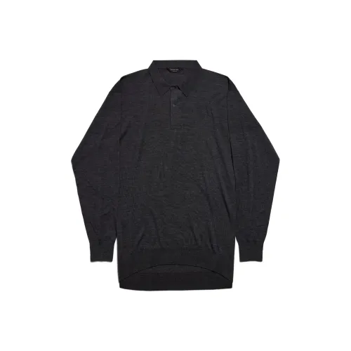 Balenciaga Мужская поло темно-серого цвета