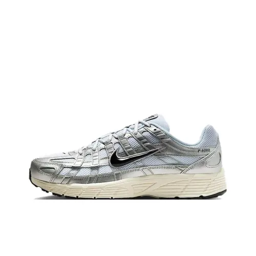 Nike P 6000 Амортизация Дышащий Легкий Низкий Топ Повседневные Беговые Кроссовки Унисекс Серебряный