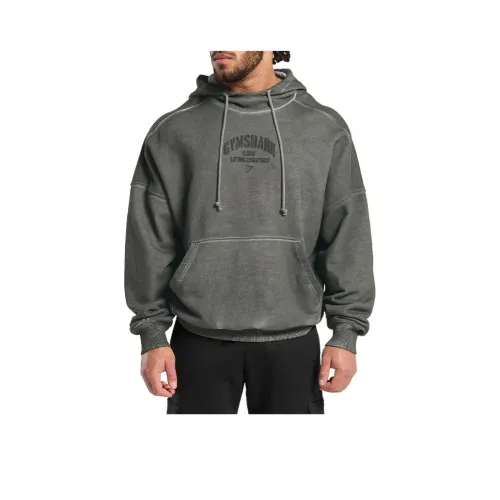 GYMSHARK Тяжелая коллекция толстовка мужская черная