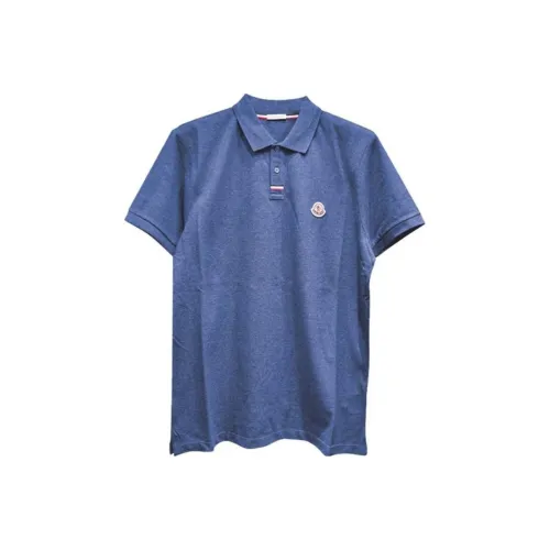 MONCLER Поло Мужское Синий Серый