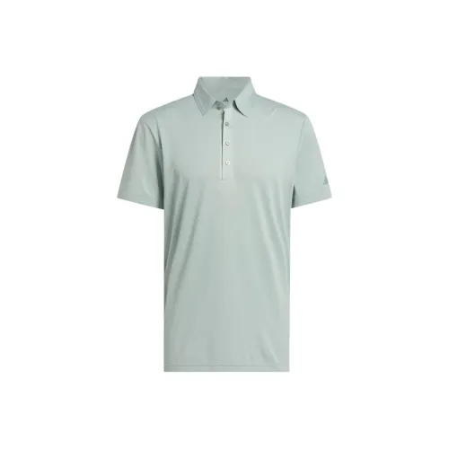 Adidas Ultimate365 Tour Текстура GOLF Поло Мужское Серебристо-Зеленый