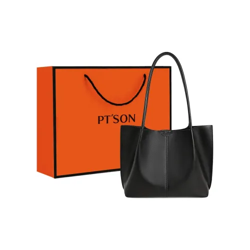 PT'SON Коровья кожа Портативный Подмышечный Сумка на плечо MOTHER Daughter Тоут Обычный Женские Экстремальный ночной черный