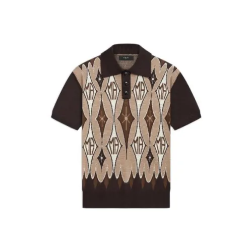 AMIRI Мужская Поло Коричневая