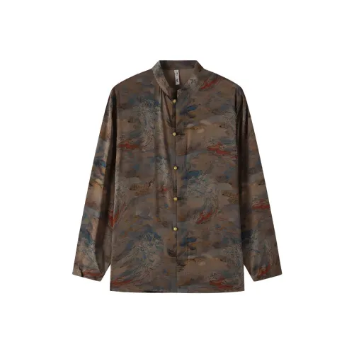 XUANSHENG Кофейный Мужские Рубашки