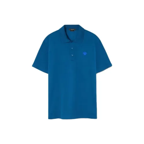 VERSACE Мужская поло рубашка синего цвета