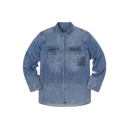 Рубашка Lee Co-branded model Мужская Средняя Темно-Синяя