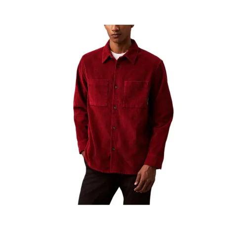 Calvin Klein Red Men's Shirts Кальвин Кляйн Красный Мужские Рубашки