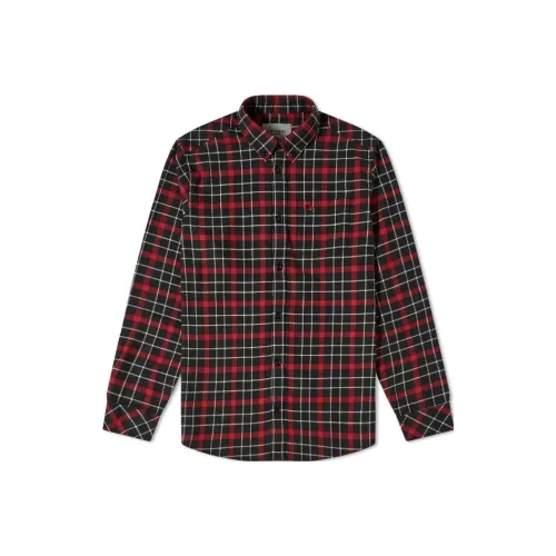 Carhartt WIP Red Men's Shirts Кархарт WIP Красные Мужские Рубашки