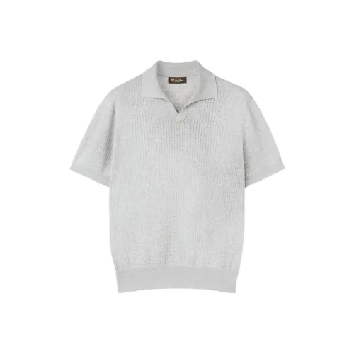 Loro Piana Туманный Облако Цвет Мужская Рубашка Поло