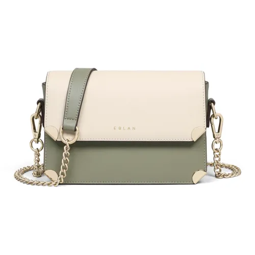 EBLAN Сумка через плечо из коровьей кожи стандартная женская цвета матча зеленый
