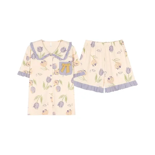 CHUDUAN Пижамный комплект женский абрикосовый