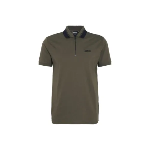 BARBOUR Мужская поло оливково-зеленого цвета