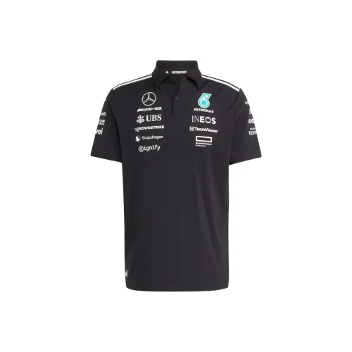 Adidas TEAM Черный/Белый Мужское Поло