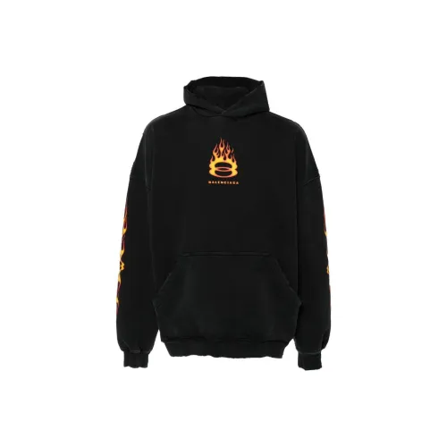 Balenciaga SS24 Свитшот Свободный крой Унисекс Черный