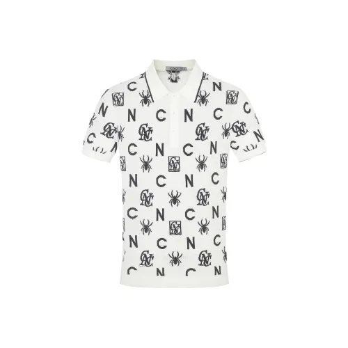 C'N'C Trend series Белый узор Мужская рубашка polo
