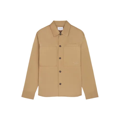 Maison Kitsune Бежевые Мужские Рубашки