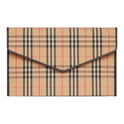 Burberry Коровья кожа с тканью сумка-конверт кошелек клатч женский CAMEL